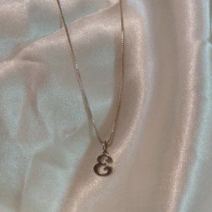 James Avery Script Letter "E" on sterling silver box chain
